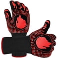 thumbnail image 1 of Guantes para barbacoa, guantes para horno, guantes para hornear, guantes para horno resistentes al calor extremo de 1472 °F, guantes de cocina de silicona antideslizantes para asar, barbacoa, hornear,, 1 of 5