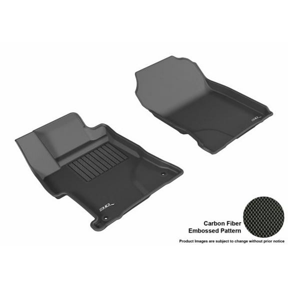 3D Maxpider Front Row Custom Fit Kagu Black Floor Mat for 2014-2015 SDN Honda Civic Models