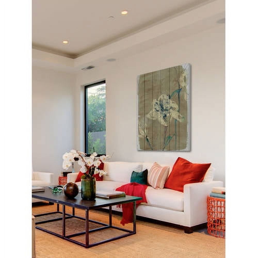 "Floral Vignette II" Painting Print on White Wood