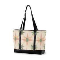 FORMRS Laptop Tote Bag for Women with 15.6" Computer Compartments Handbag, Pastel Beige Geometric