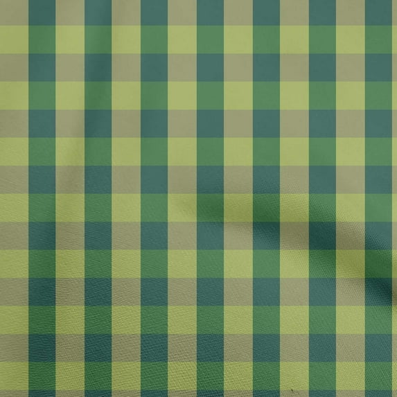 oneOone Viscose Jersey Green Fabric Check Sewing Fabric By The Yard Printed Diy Clothing Sewing Supplies 60 Inch Wide