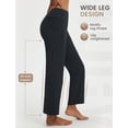 thumbnail image 6 of baleaf Womens 25" Yoga Pants Wide Leg Ankle Dress Pant with Pockets High Waist Petite Stretchy Casual Travel Black L, 6 of 7