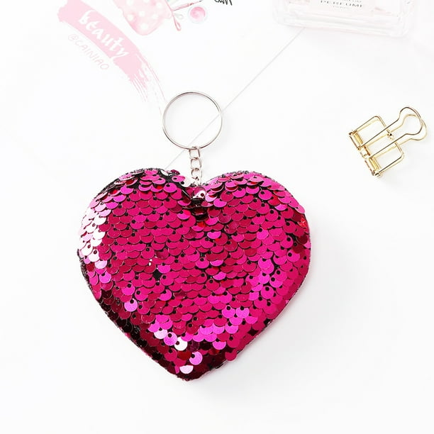 Sequin heart best sale keychain