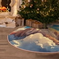thumbnail image 6 of Daiia Cloud Sleeping Cat Drawing Merry Christmas Tree Skirt , Xmas Large Lace-up Tree Skirt, Santa Snowflakes Rustic Home Decorations New Year Party Farmhouse Decor-48", 6 of 7
