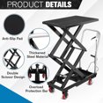 thumbnail image 6 of GARVEE Hydraulic Lift Table Cart,770 Lbs Capacity Double Scissor Lift Table with Anti-Slip Pad & 4 Wheels,Black, 6 of 7
