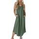 thumbnail image 1 of Gibobby pantalones siameses Mono informal de verano con bolsillo de algodón para mujer, mono holgado sin mangas de Color sólido a la moda con tirantes, mono holgado para mujer(Verdinegro， L), 1 of 5