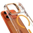 thumbnail image 4 of Allytechgroup iPhone 17 Case with Camera Bracket, Compatible with Magsafe Crystal Clear Back Cover Stand Shockproof Protective Transparent Rugged Case for Apple iPhone 17, Orange, 4 of 9