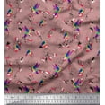thumbnail image 1 of Soimoi Pink Cotton Cambric Fabric Cage & Humming Bird Print Sewing Fabric Yard 56 Inch Wide, 1 of 5