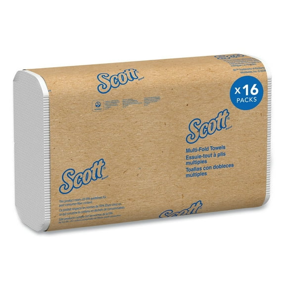Scott 1804 Essential 9.2 in. x 9.4 in. Multi-Fold Paper Towels - (250-Piece/Pack, 16 Packs/Carton)