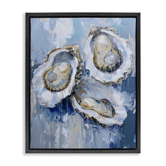 Stupell Industries Tropical Vibrant Blue Oysters Black Floating Frame Canvas Art, 17 x 21, by Creative Studio