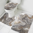 thumbnail image 3 of Gray Marble Bath Mat 3 Piece Bathroom Rug Set, Farmhouse Vintage Abstract Ombre Texture Non Slip Bath Rug Contour Mat and Toilet Lid Cover, Absorbent Shower Mats Soft Bath Rugs and Mats Sets, 3 of 8