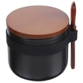 thumbnail image 4 of Dosaele Ceramic Sugar Bowl with Lid and Spoon - Black, 4 of 5