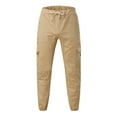 thumbnail image 3 of KDFJPTH Men's Casual Cargo Pants Cargo Pant Solid Khaki L, 3 of 5