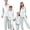 White, variant on Bmisegm Family Christmas Pajamas Set Striped Print Button Front Long Sleeve Top with Pants Silk Like Cozy Sleepwear Loungewear