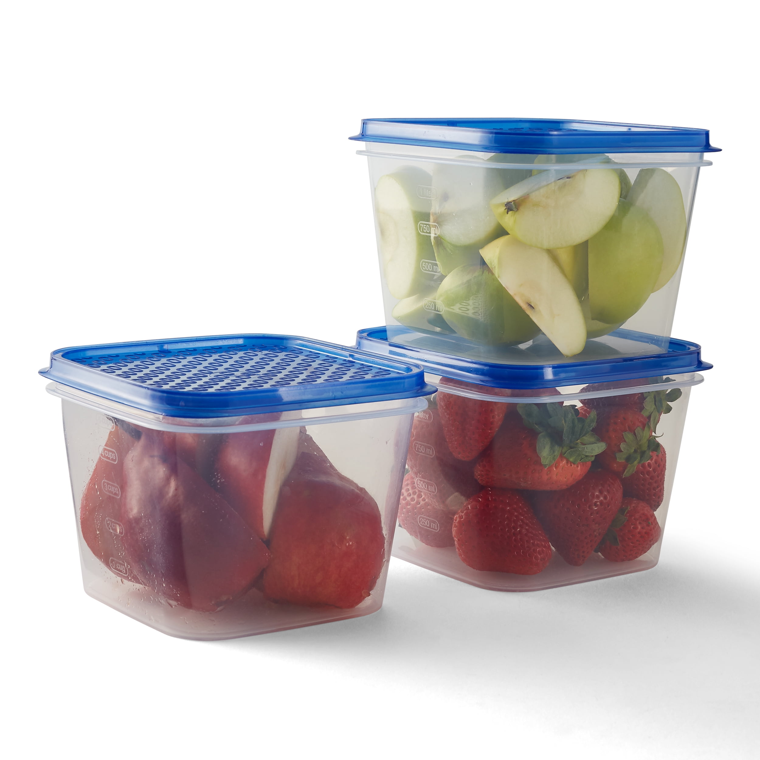 Mainstays 6.2 Cup Food Storage Container with Lid, Set 12, 24