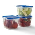 Mainstays 6.2 Cup Plastic Food Storage Container with Lid, Set of 3