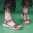 thumbnail image 1 of WILLBEST Sandalias De Plataforma Con Tiras Cruzadas Y Diamantes De Imitación Para Mujer, Sandalias Con Correa Elástica En El Tobillo, Zapatos Casuales De Playa Bohemios 1303, 1 of 8