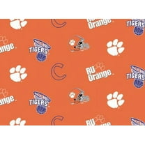 Clemson University Super Soft Collegiate Classic Fleece Allover Design-Sold by the Yard