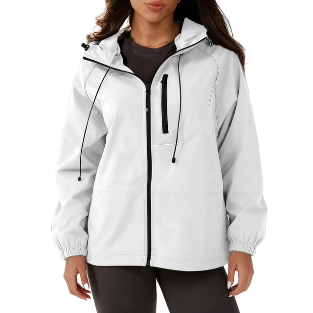 Vestes pour Femmes, Veste de Ski Coupe-Vent Imperméable Réfléchissante à Rayures Isolée Doublée avec Fermeture Éclair, Veste pour Femmes