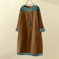 thumbnail image 1 of Styesk Robes pour Femmes Grande Taille Mode Femmes Manches Longues Velours Côtelé Imprimé Poches Robe Décontractée, 1 of 4