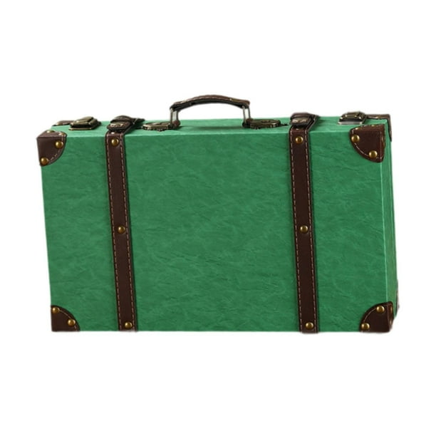 Maleta vintage con asa, maleta retro para fiestas, viajes y chicas. Verde