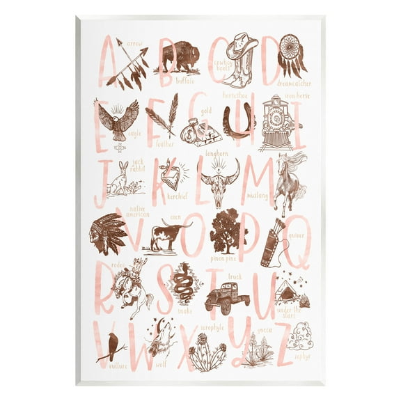 Southwestern Style Alphabet Learning Animals & Insects Graphic Art Unframed Art Print Wall Art