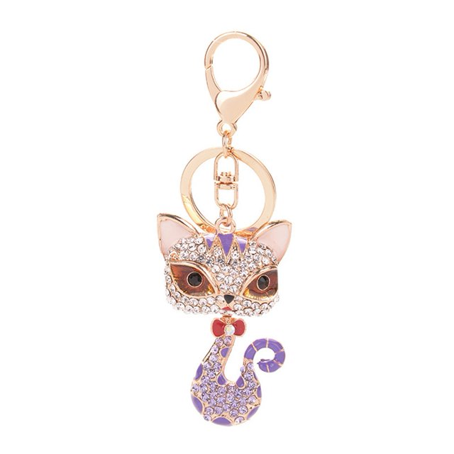 Colgante de bolso personalizado para amantes de los animales - Charm de gatito morado CHY-5225
