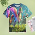 thumbnail image 4 of Rainbow Horse with Wings T Shirts Basic T-Shirt Short Sleeve Ladies Tee Shirt Summer Graphic Clothing, 4 of 6
