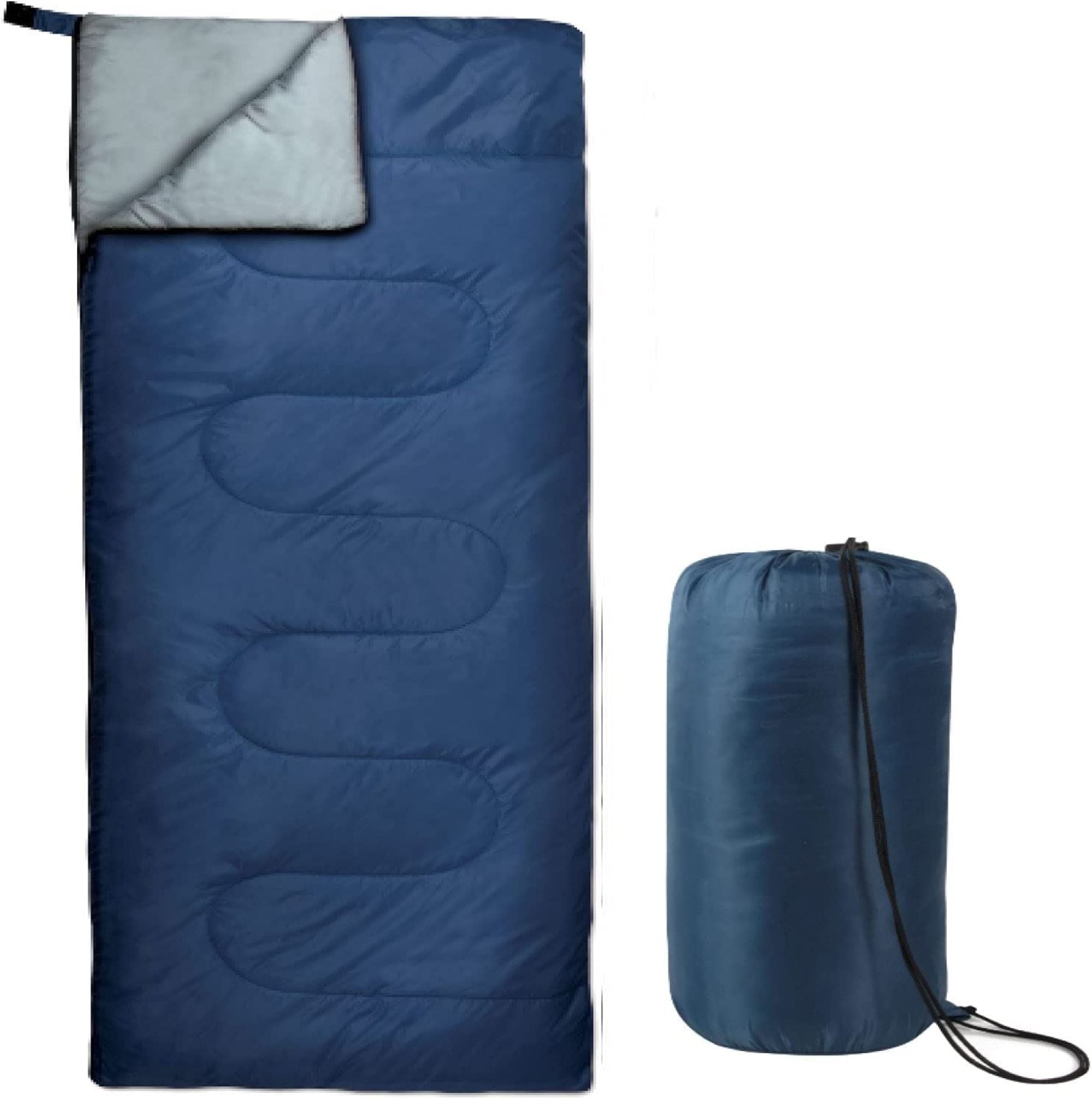 10 Pack Bulk Wholesale of Cold Weather Envelope Sleeping Bags for Adults, Kids, Homeless, Camping, Indoors, Outdoors - 10 Count Sleeping Bags in Navy Blue - 71"L x 30"W
