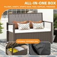 thumbnail image 6 of Craftian 70 Gallon PE Rattan Patio Deck Box, All-Weather Outdoor Storage Bench, Brown, 6 of 10