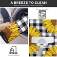 thumbnail image 6 of Sunflower Kitchen Rugs and Mats Non Skid Washable Set of 2, Black White Plaid Kitchen Runner Rug, Farmhouse Yellow Flower Vintage Bloom Floral Under Sink Mats for Kitchen Floor Decor, 6 of 6