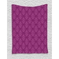 thumbnail image 1 of Abstract Tapestry, Victorian Damask Motif with Classic Floral Renaissance Effects Royal Design, Wall Hanging for Bedroom Living Room Dorm Decor, 40W X 60L Inches, Dark Magenta Pink, by Ambesonne, 1 of 2