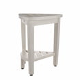 thumbnail image 2 of Compact Teak Corner Shower Stool with Shelf in Whitewash Finish, 2 of 3