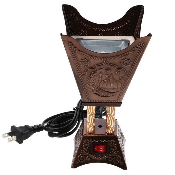 WHAMVOX Light Brown Electric Incense Burner Decorative Censer for Home Decor and Centerpiece 3.5 x 3.5 x 5 Inches