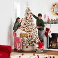 thumbnail image 3 of Árbol de Navidad Best Choice Products de 6 pies cubierto de nieve con luces, 3 of 8