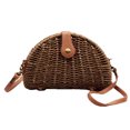 thumbnail image 1 of Bolso bandolera tejido de moda para mujer, bolso de bola de masa hervida para vacaciones en la playa (marrón) Likrtyny Para estrenar, 1 of 9