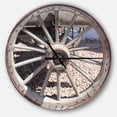 thumbnail image 1 of DesignArt Spanish Cottage Carriage Wheel Large Wall Clock, 1 of 2
