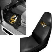 NCAA Missouri 2 pc Front Floor Mats and Missouri Car Seat Cover Value Bundle