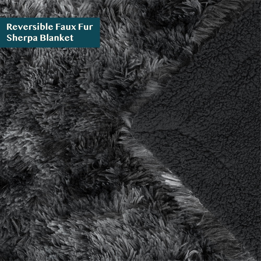 Fluffy black blanket new arrivals
