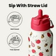 thumbnail image 6 of BOTTLE BOTTLE 32oz Insulated Water Bottle Stainless Steel Sport Water Bottle with Straw Dual-use Lid Design for Gym with Pill Box (Berry), 6 of 7