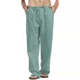 thumbnail image 1 of Vedolay Summer Pants Men Mens Solid Color Casual Open Bottom Cargo Sweatpants with Pockets Pants Sports,Mint Green 5XL, 1 of 5