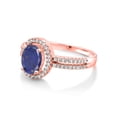 thumbnail image 3 of Gem Stone King 2.16 Ct Oval Blue Lapis 18K Rose Gold Plated Silver Ring, 3 of 4