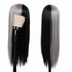 thumbnail image 3 of Peluca Kaneles, mitad gris, mitad negra, pelo largo y liso para mujer, 3 of 8