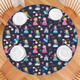 thumbnail image 2 of Dark Blue Little Princess Pattern Round Fitted Tablecloth with Elastic Edge,Dining Table Cover Waterproof,Outdoor Round Tablecloth for Camping,Dining,Indoor and Outdoor, 2 of 7