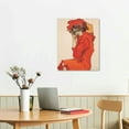 thumbnail image 2 of JEUXUS Wall Art - Kneeling Female In Orange-Red Dress Print - Prints - Poster - Cool Wall Decor for Home Diningroom, 2 of 4
