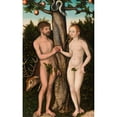 thumbnail image 2 of Lucas Cranach the Elder 13x18 Gold Ornate Wood Frame and Double Matted Museum Art Print Titled - Adam and Eve (1528), 2 of 4
