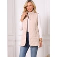 thumbnail image 4 of DARING DIVA Women's Stand Collar Sleeveless Puffy Jacket Lightweight Gilet XL Pink, 4 of 7