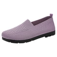 thumbnail image 3 of Rokment Women's Orthopedic Walking Shoes Comfortable Lightweight Mesh Slip on Penny Loafers Wedge Low Heel Nurses Nursing Work Flat Sneakers Purple Size 8, 3 of 5