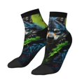 thumbnail image 3 of Salouo Realistic Style Wolf Warrior Pattern Unisex Middle Tube Socks,Middle-Finger Knee High Socks Over The Calf Tube Stocking Crew Stockings for Women and Men Tube Socks, 3 of 8