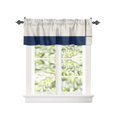 thumbnail image 2 of Kitchen Cafe Valance Curtain for Small Windows,Navy Blue White Color Block Patchwork Rod Pocket Short Valances Modern Geometric Art Window Treatment Panel for Living Room/Bedroom/Bathroom,42x12in, 2 of 9